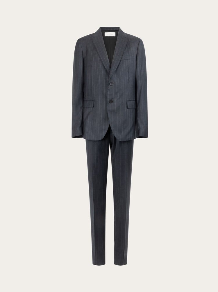 Striped suit in wool Gallery image 1