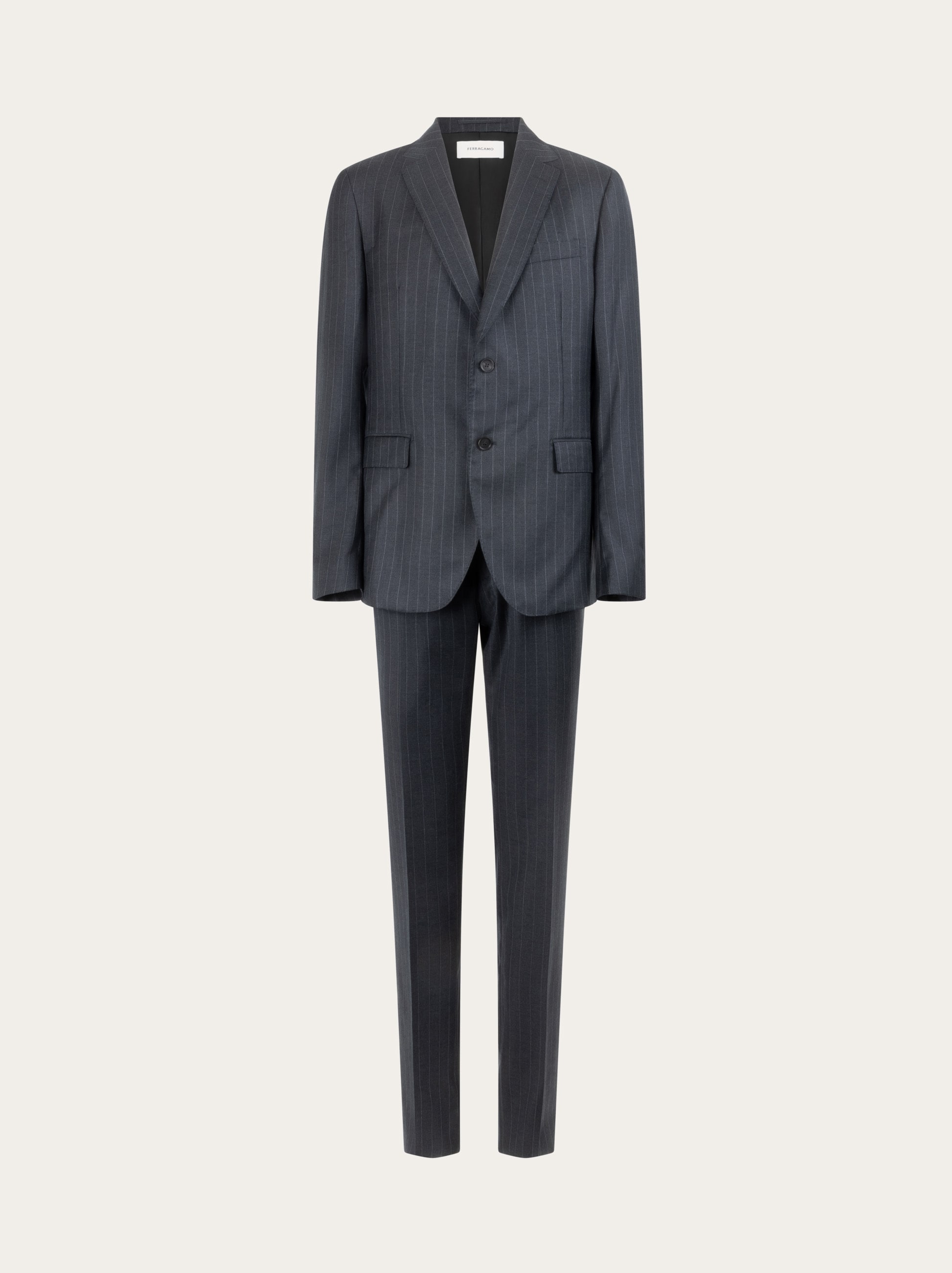 Striped suit in wool - Men | Ferragamo