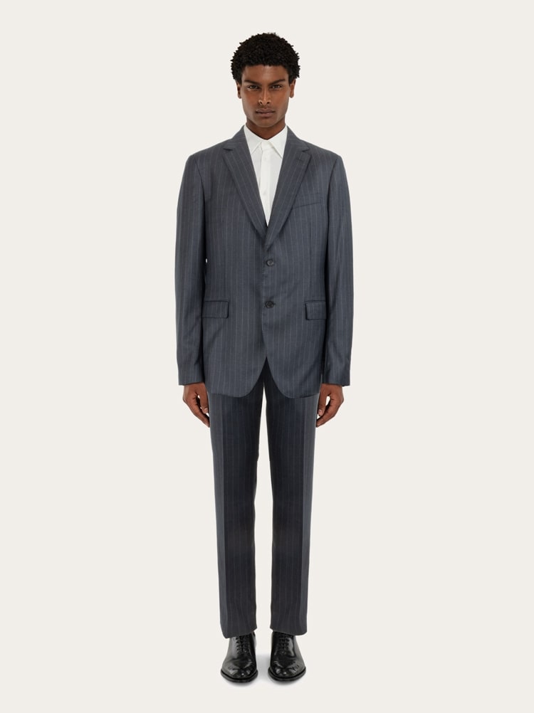 Striped suit in wool Gallery image 2