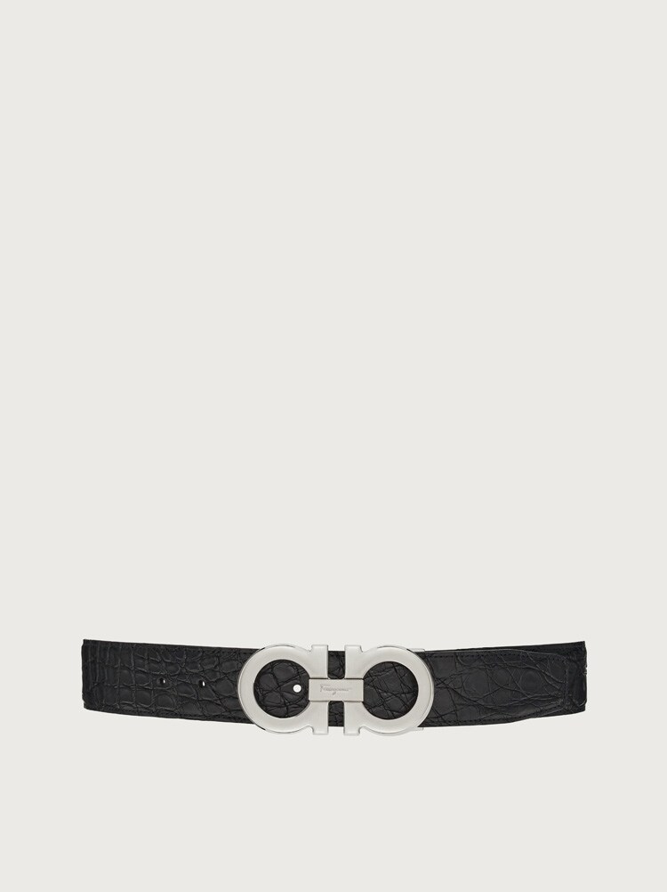 Reversible and adjustable Gancini belt Gallery image 1