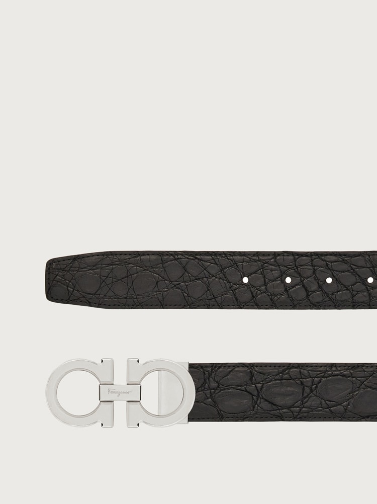 Reversible and adjustable Gancini belt Gallery image 2
