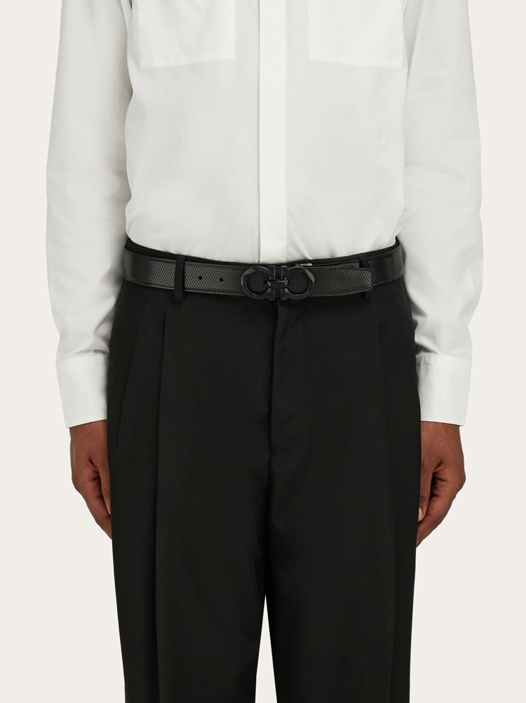 Reversible and adjustable Gancini belt Gallery image 4