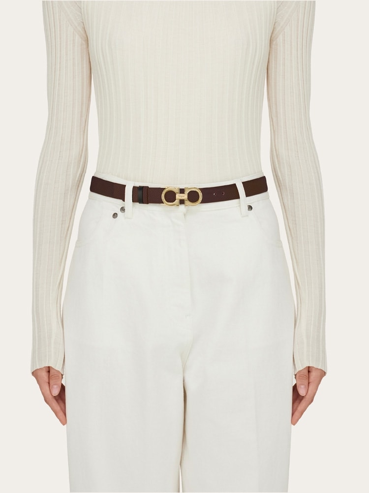 Reversible and adjustable Gancini belt Gallery image 4
