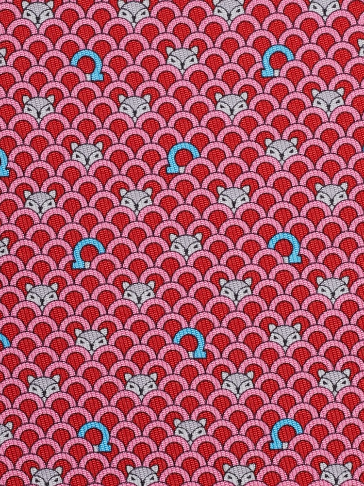 Fox print silk tie Gallery image 2