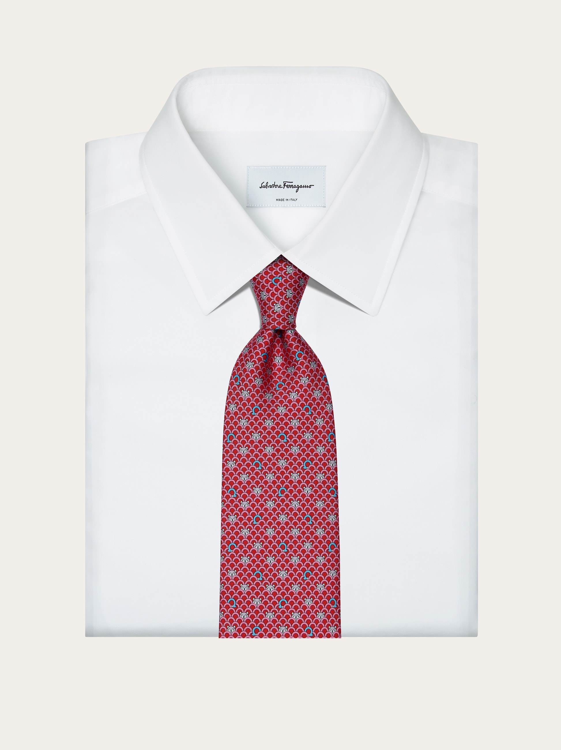 Fox print silk tie - Men | Ferragamo