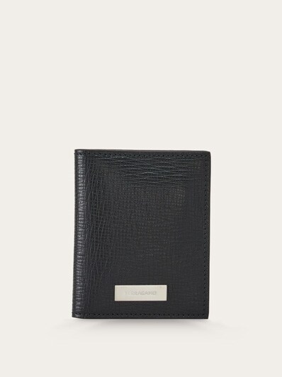 Credit card holder with custom metal plate - Leather Accessories