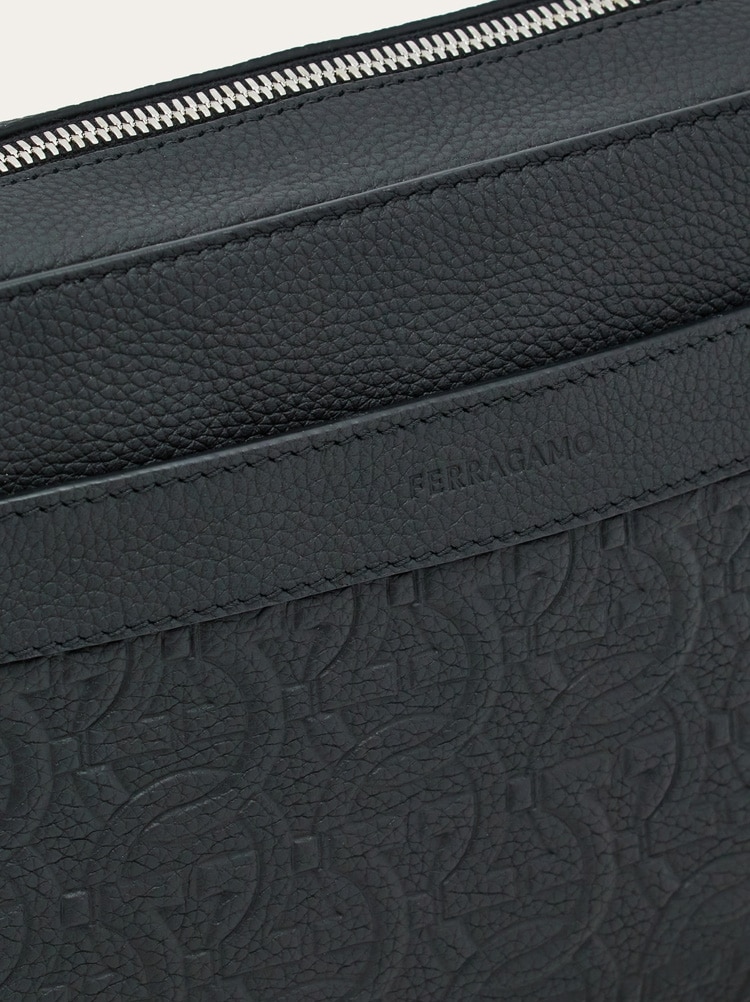 Embossed Gancini crossbody bag Gallery image 7