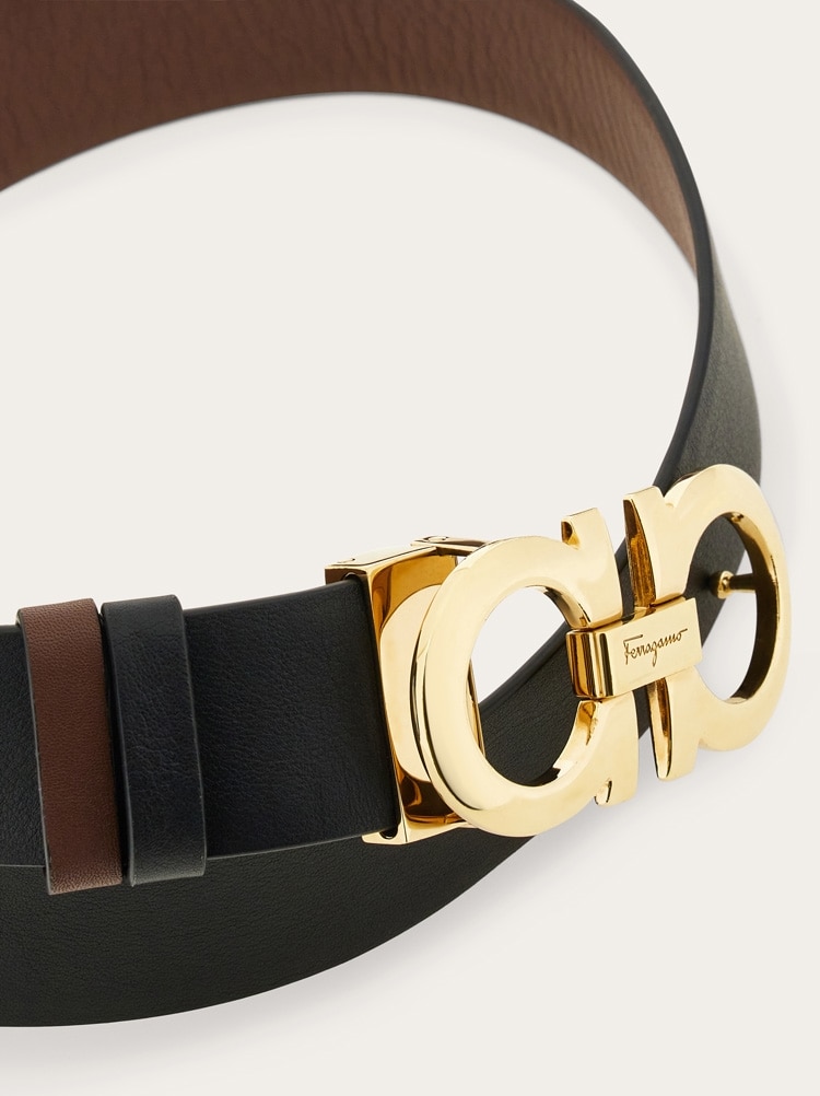 Reversible and adjustable Gancini belt Gallery image 5