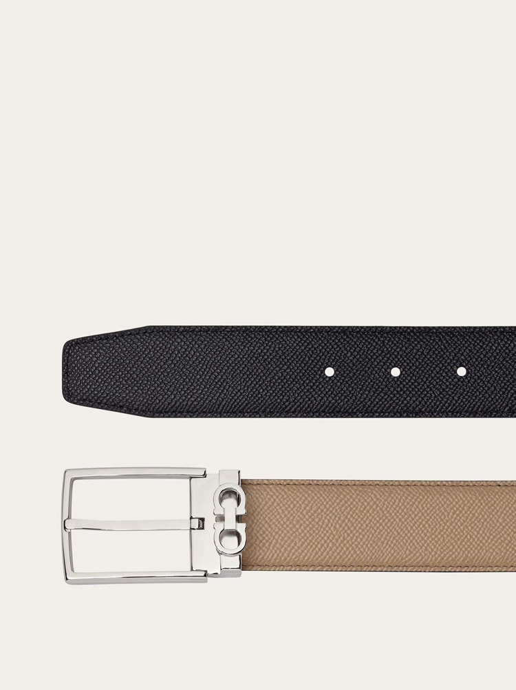 Reversible and adjustable Gancini belt Gallery image 2