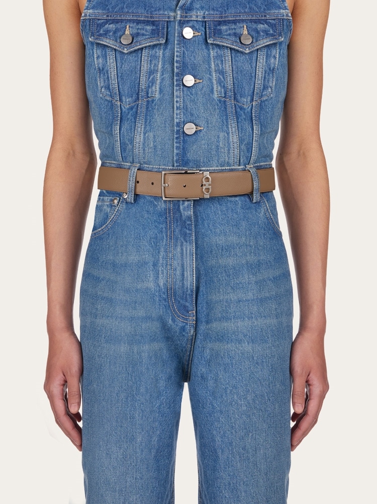 Reversible and adjustable Gancini belt Gallery image 4