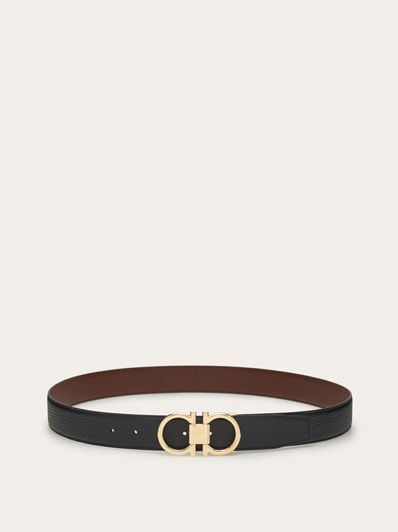 Reversible and adjustable Gancini belt - Belts - Leather Accessories ...