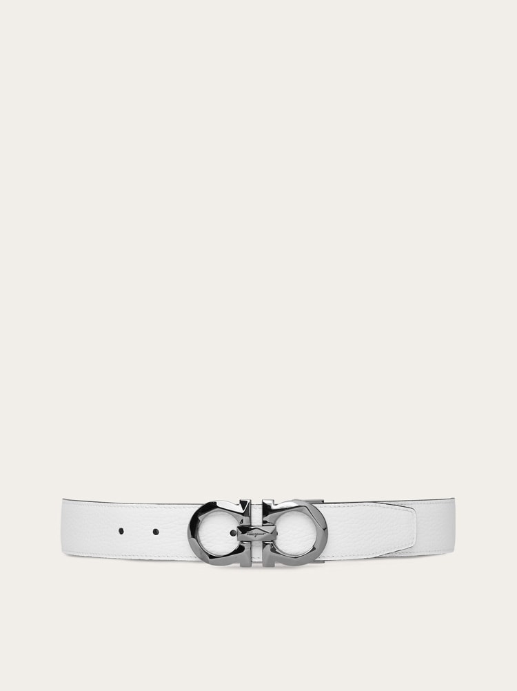 Ferragamo レザー ベルト グレー ホワイト Ferragamo belt white