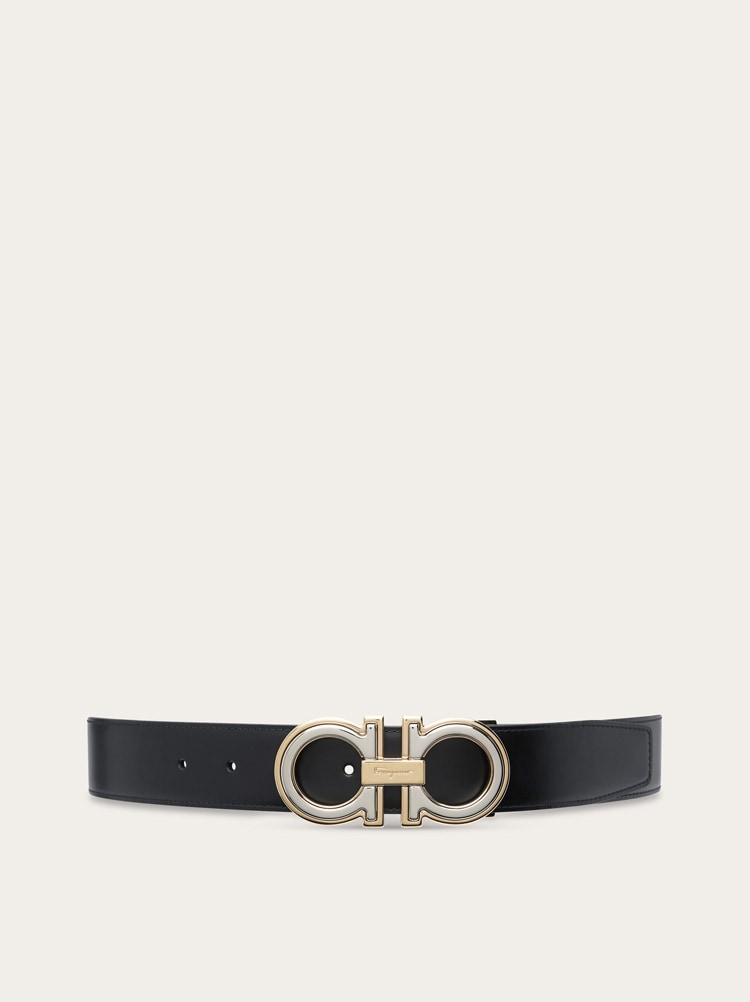 Reversible and adjustable Gancini belt Gallery image 1