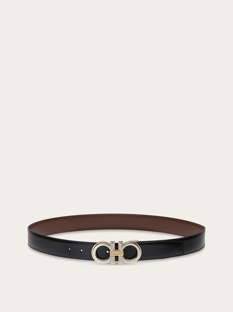 Reversible and adjustable Gancini belt Gallery image 3