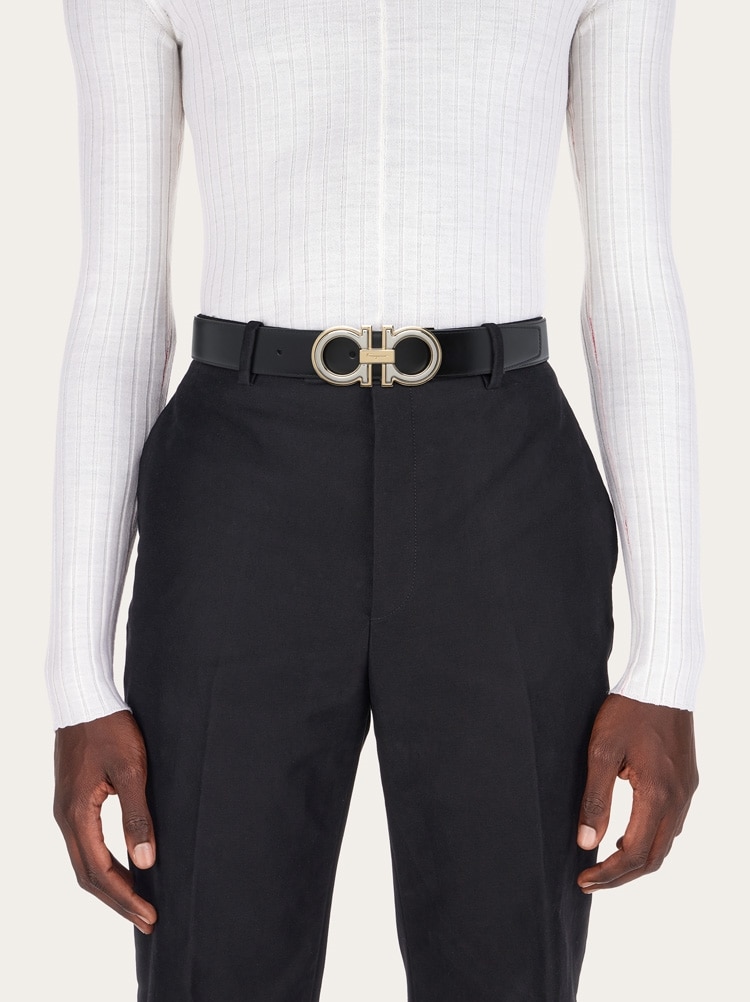 Reversible and adjustable Gancini belt Gallery image 4