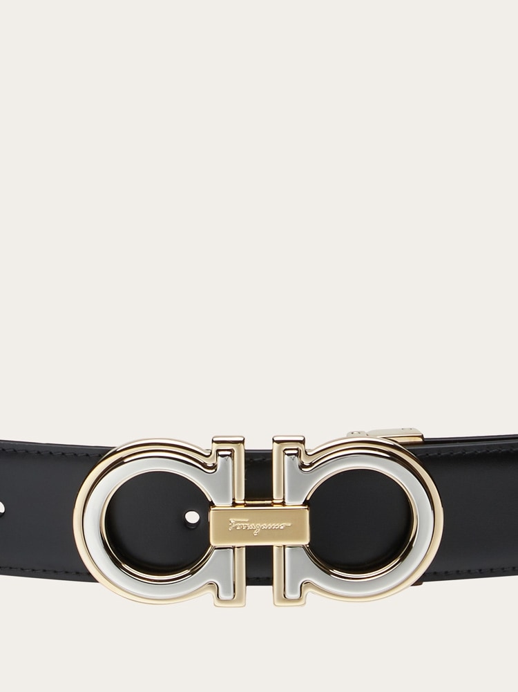 Reversible and adjustable Gancini belt Gallery image 5