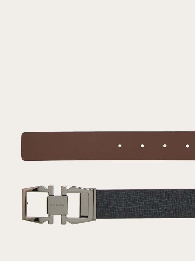 Reversible and adjustable Gancini belt Gallery image 2