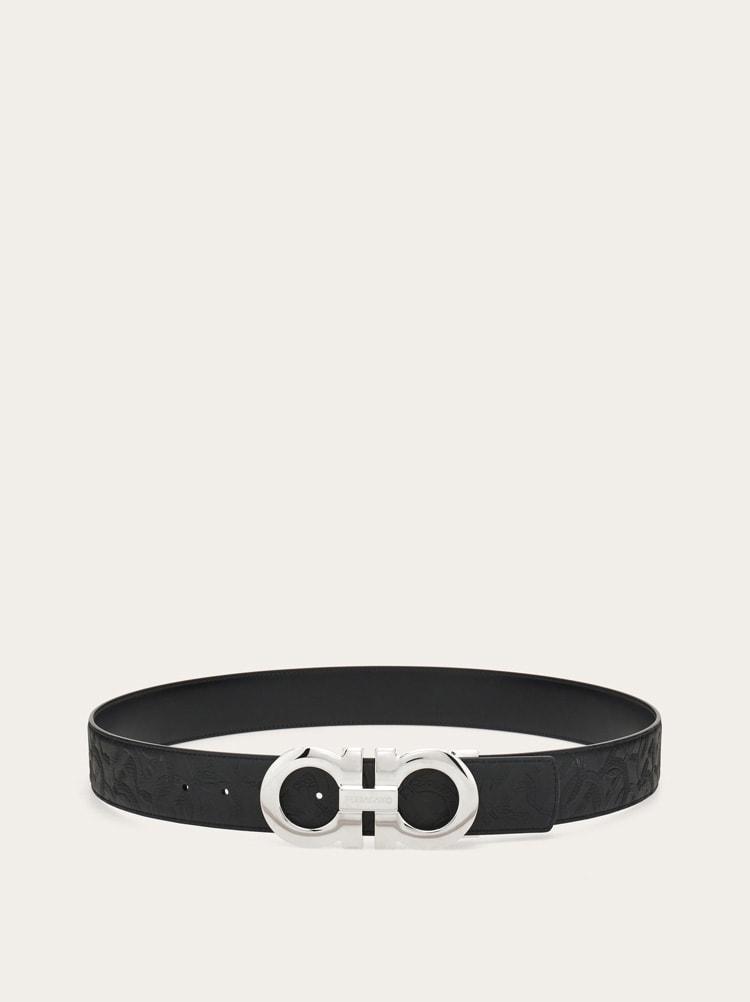 Reversible and adjustable Gancini belt Gallery image 3