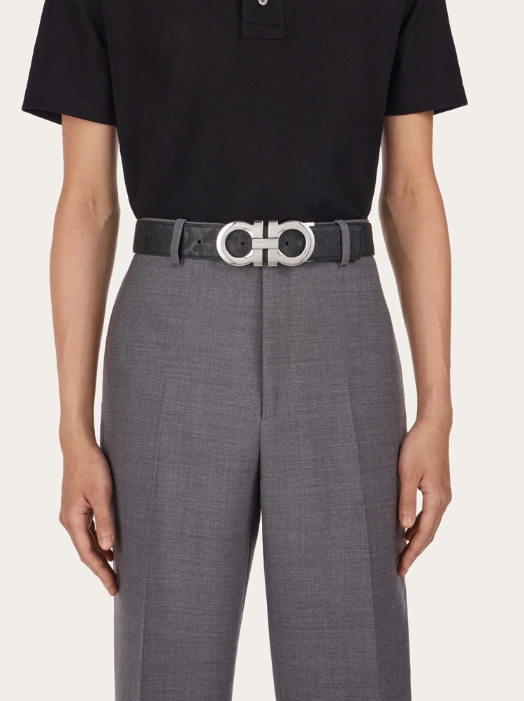 Reversible and adjustable Gancini belt Gallery image 4