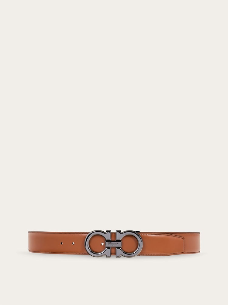 Reversible and adjustable Gancini belt Gallery image 1