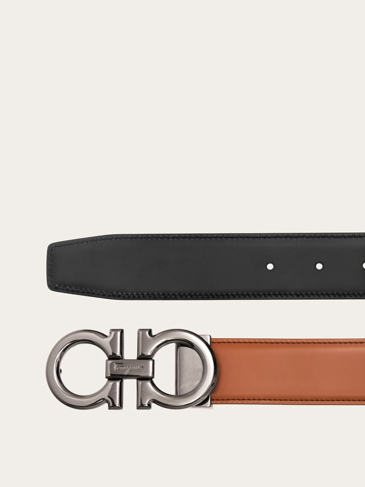 Reversible and adjustable Gancini belt Gallery image 2