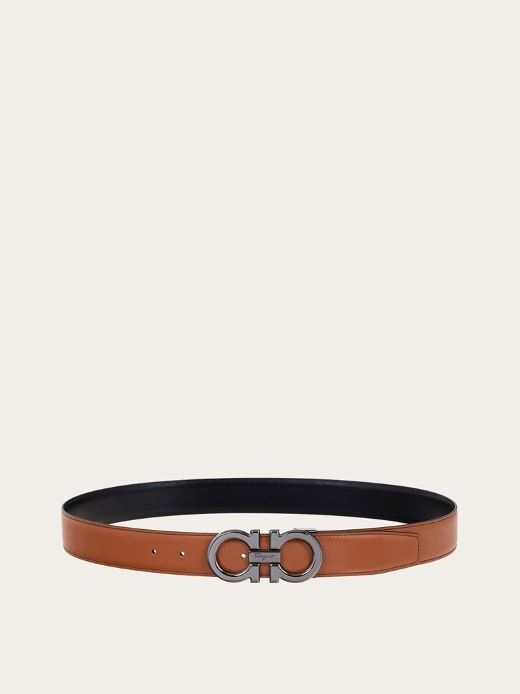 Reversible and adjustable Gancini belt Gallery image 3