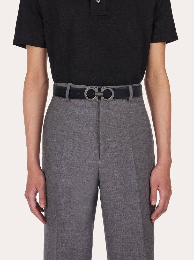 Reversible and adjustable Gancini belt Gallery image 5