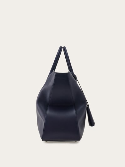 Moonogram Embossed Leather Futura Tote • Marine Serre