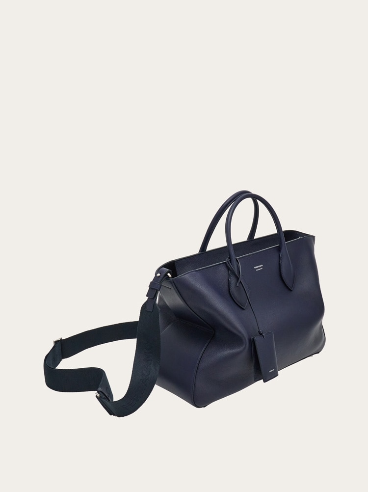 トートバッグ Ferragamo Brooklyn Monogram llic Leather Tote Salvatore Ferragamo Black Patent Leather Bice Tote Bag
