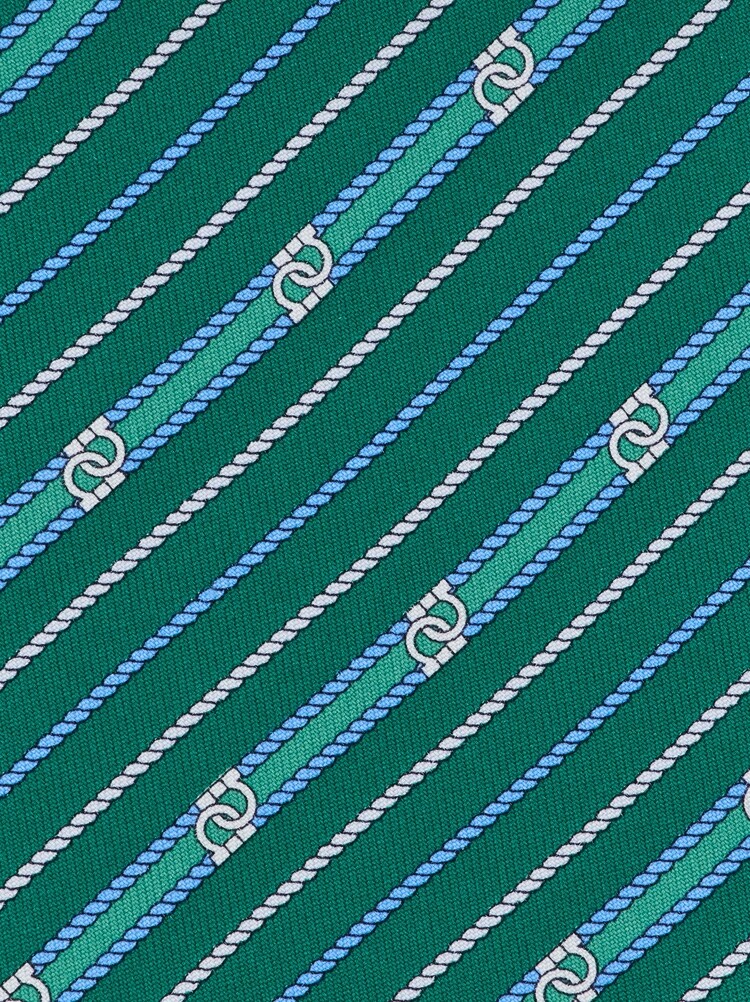 Gancini print silk tie Gallery image 2