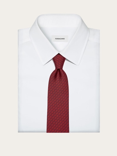 Woven print silk tie - Men | Ferragamo