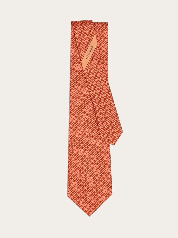 Woven print silk tie Gallery image 3