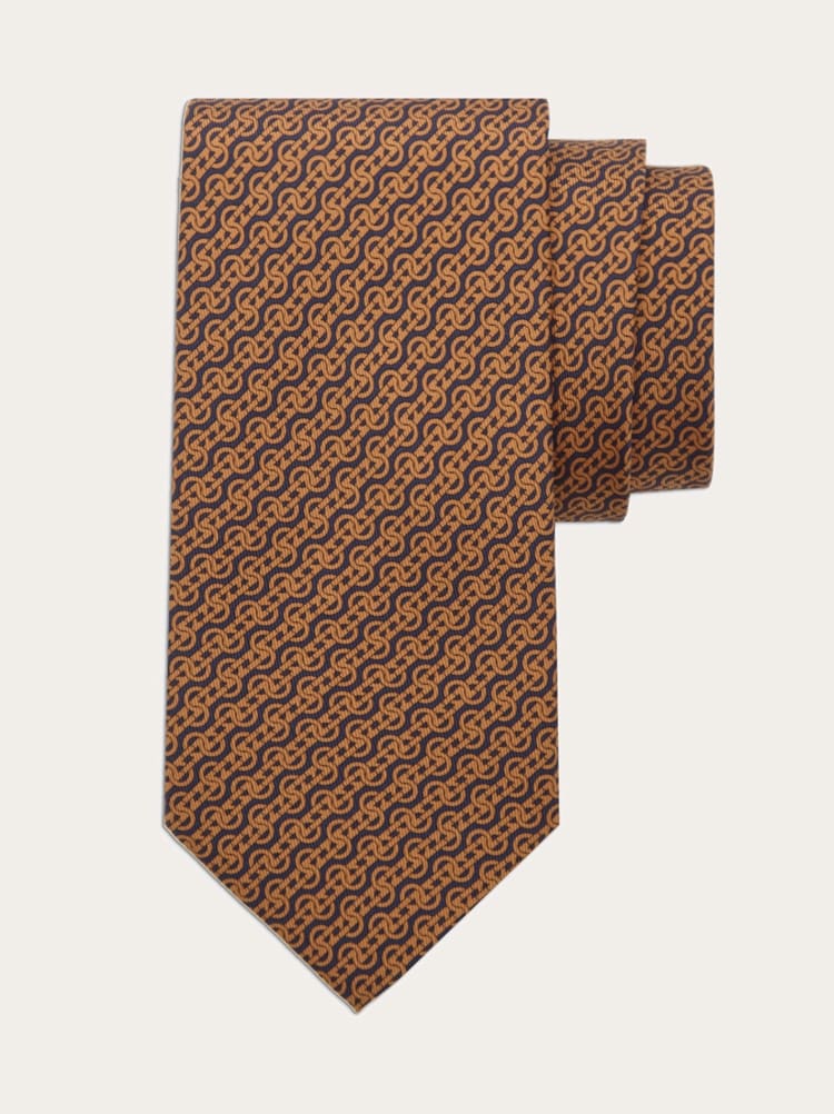 Woven print silk tie Gallery image 1