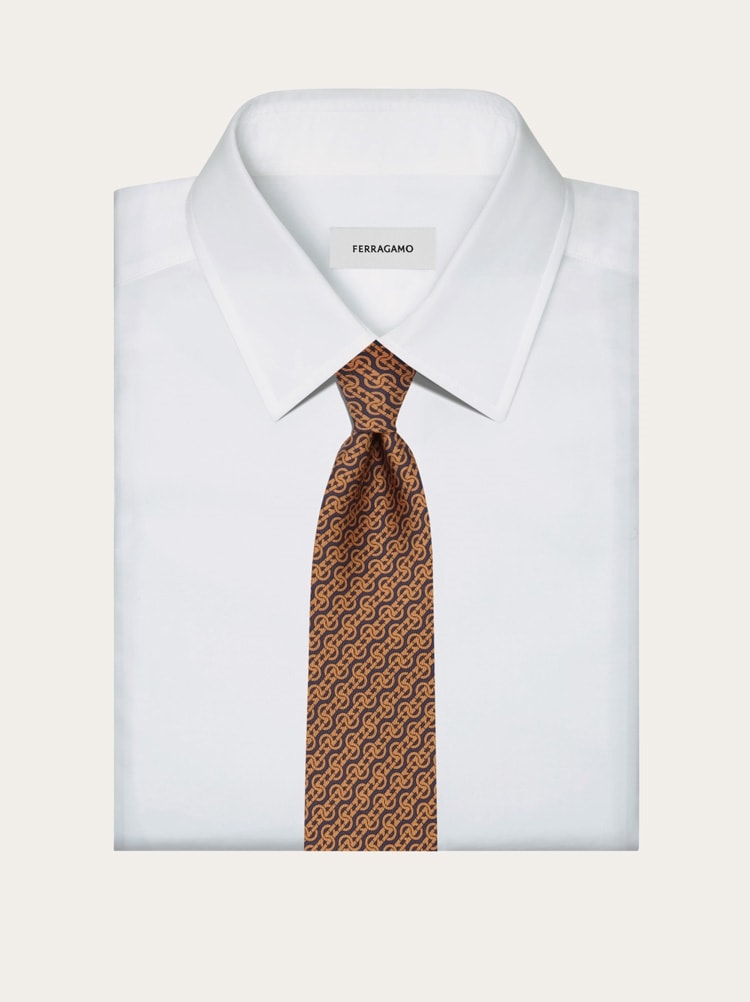 Woven print silk tie Gallery image 4