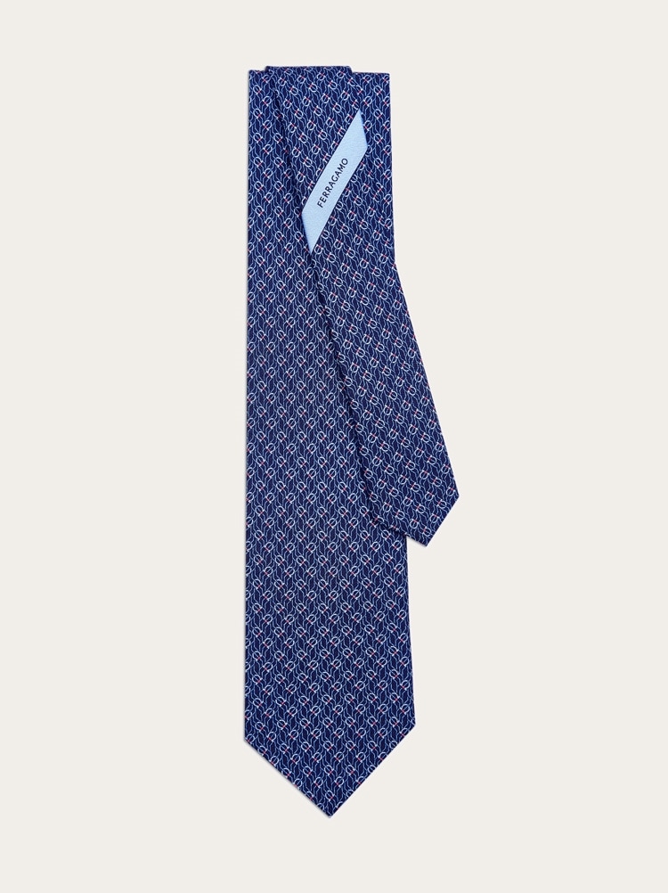Tetris print silk tie Gallery image 3