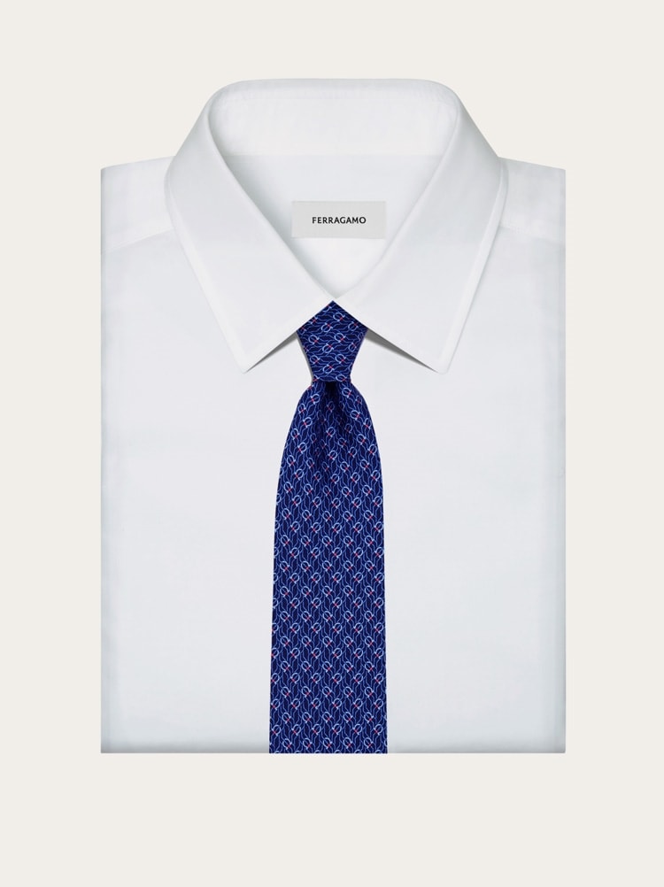 Tetris print silk tie Gallery image 4