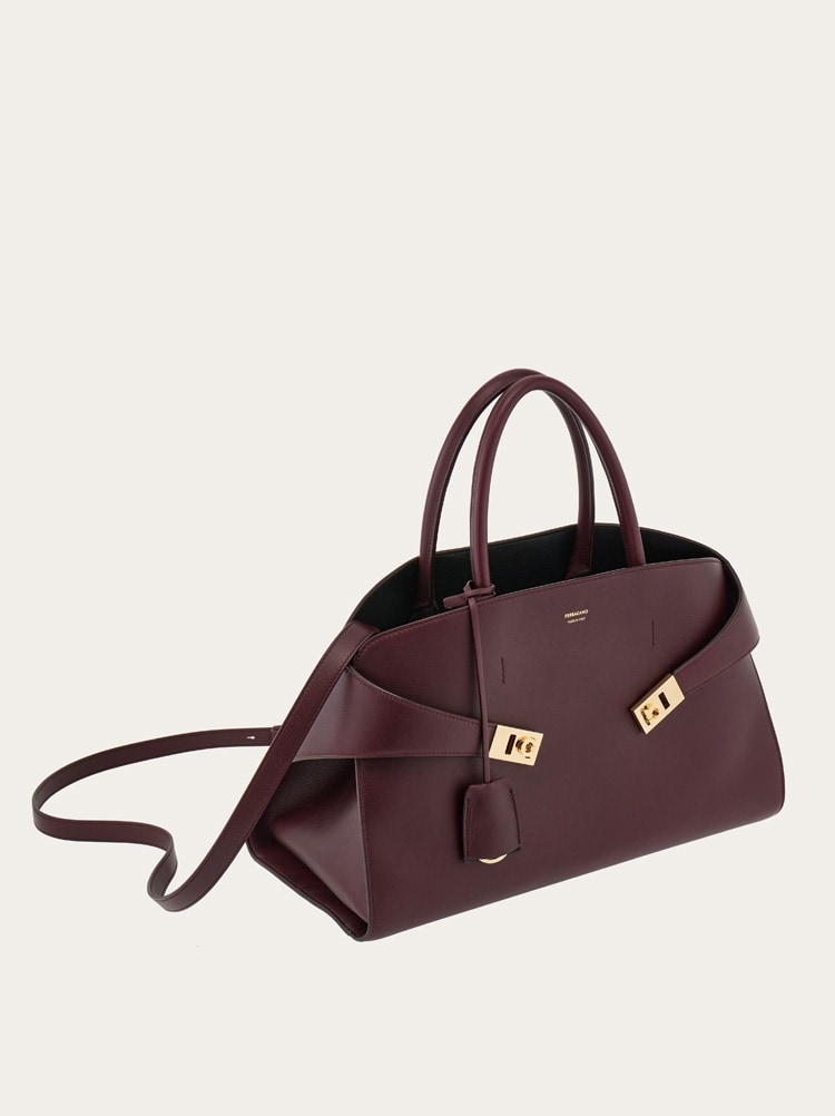 FERRAGAMO フェラガモ Hug カーフレザー ハンドバッグ (L) Hug handbag (L) - Women | Ferragamo