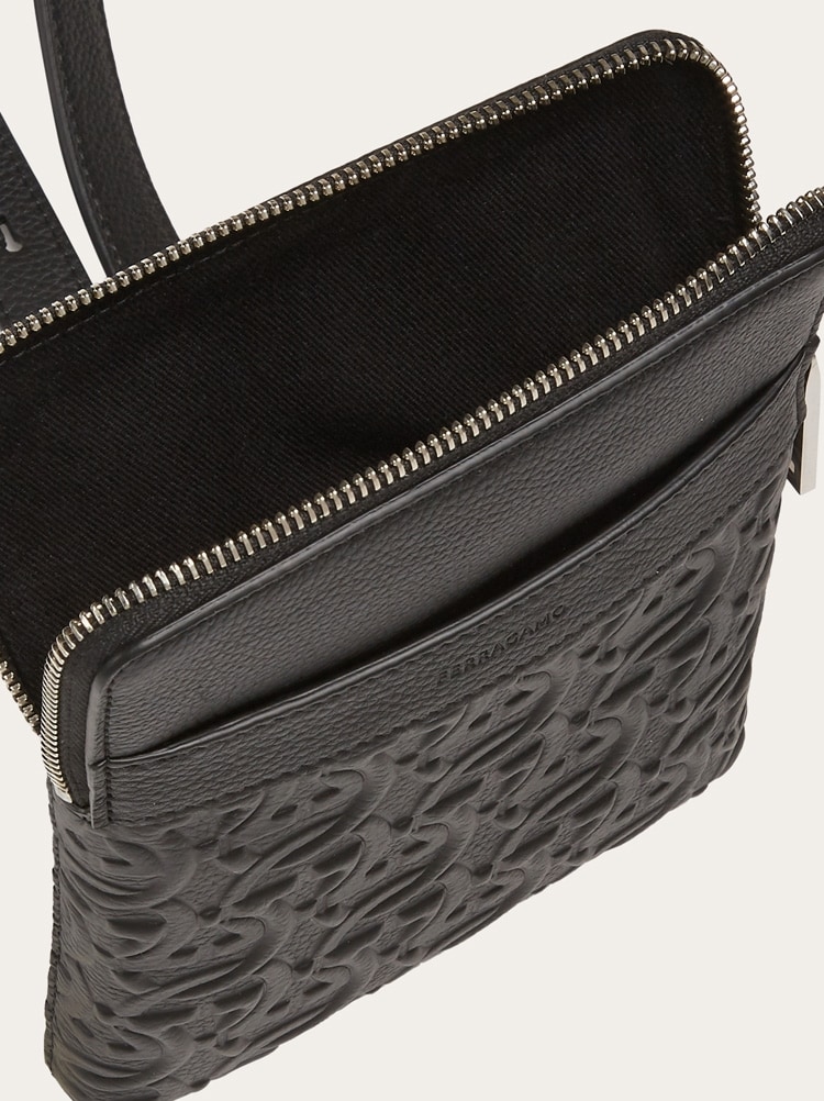North-South embossed Gancini crossbody bag Gallery image 5