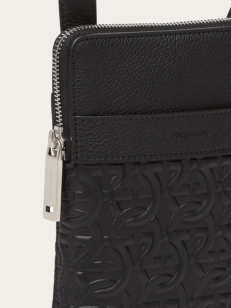 North-South embossed Gancini crossbody bag Gallery image 6