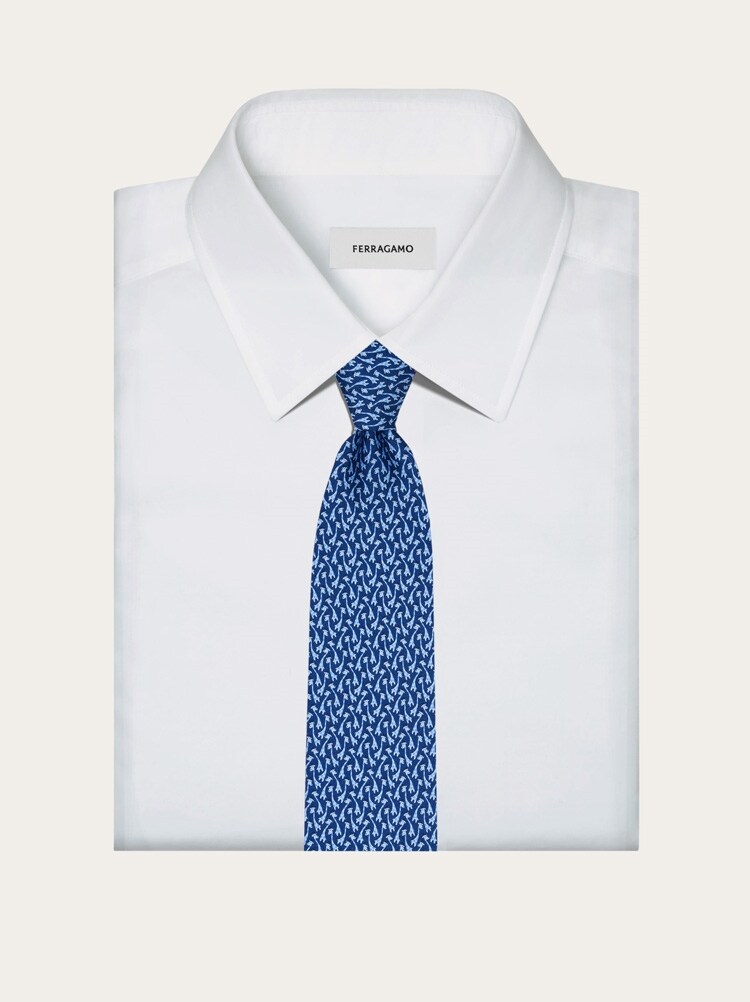 Giraffe print silk tie Gallery image 4