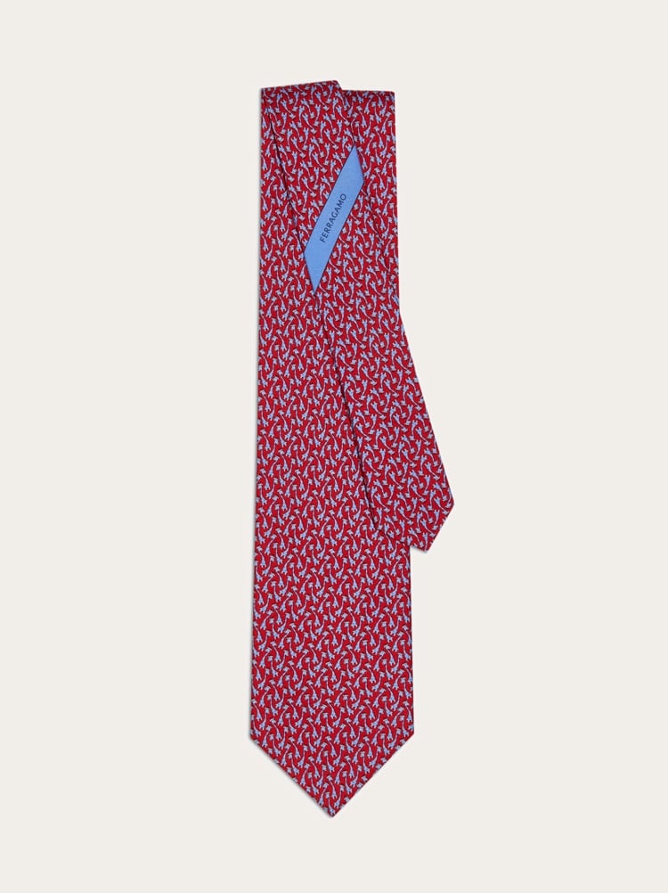 Giraffe print silk tie Gallery image 3