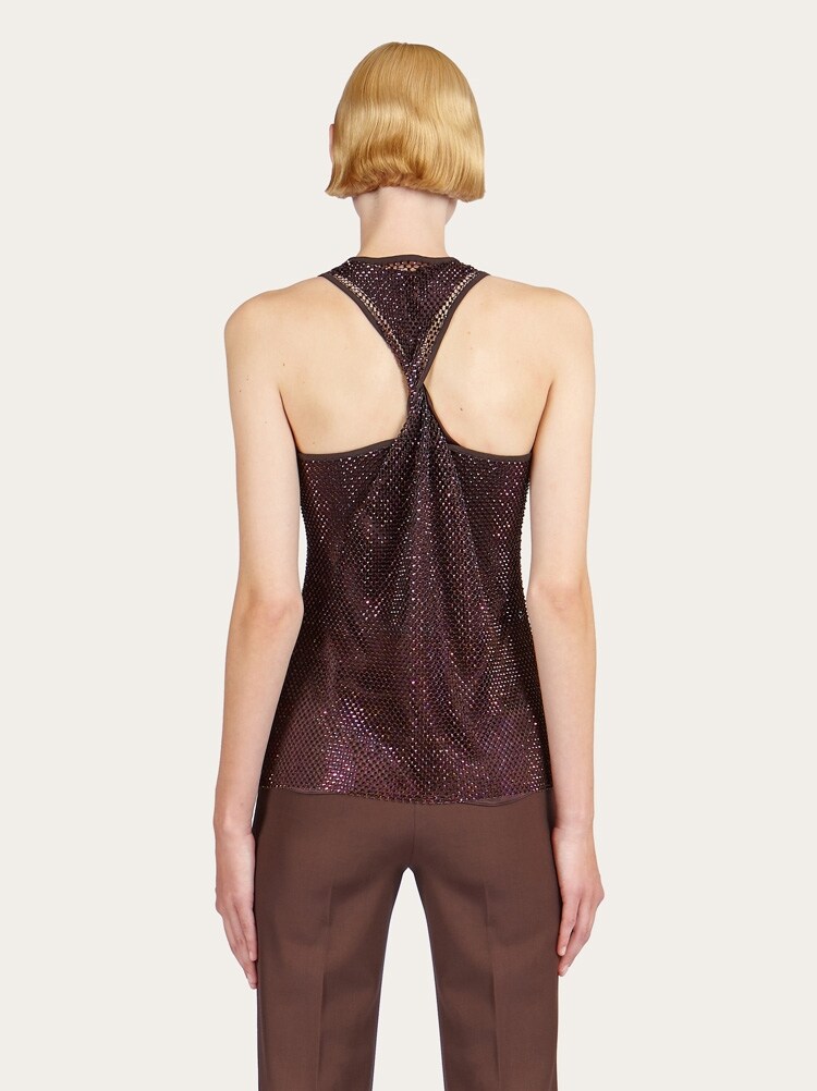 Sleeveless net top Ready to Wear Women Salvatore Ferragamo US