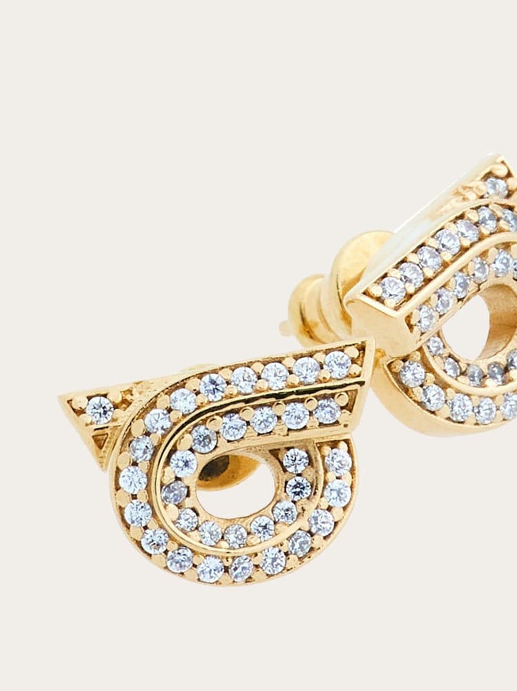 Gancini earrings with rhinestones - size 18 Gallery image 2