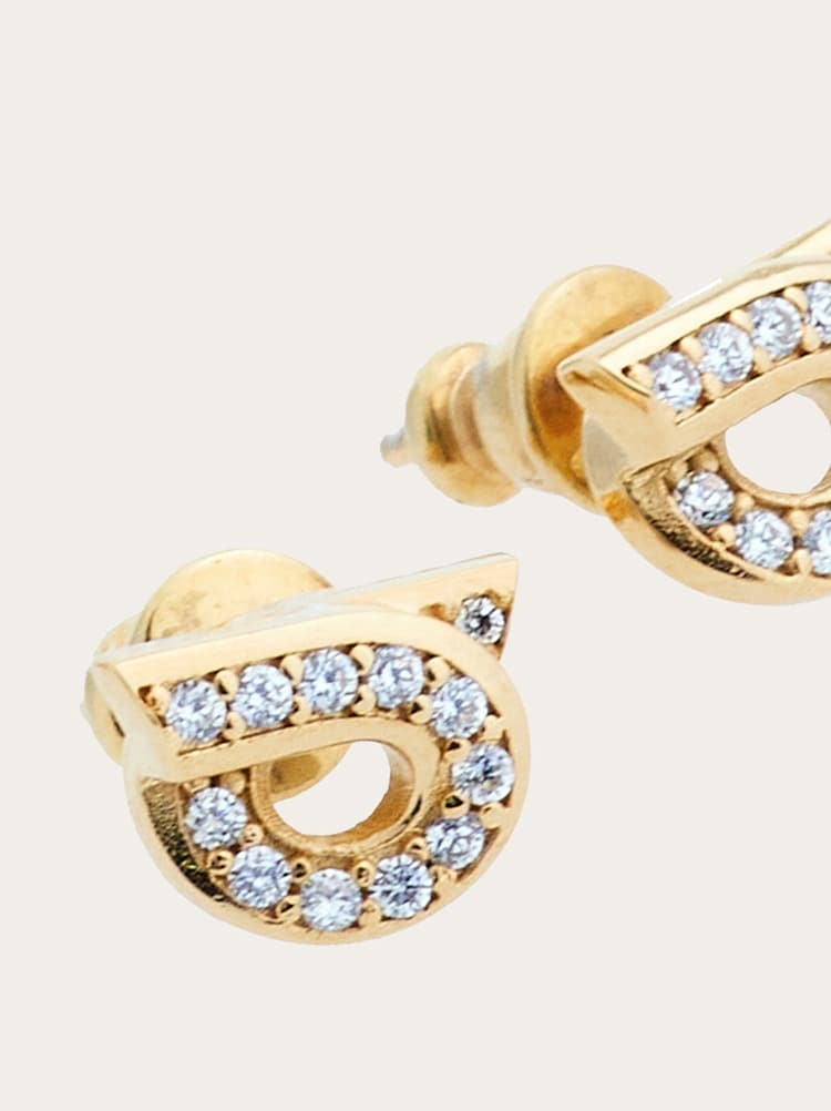 Gancini earrings with rhinestones - size 10 Gallery image 2