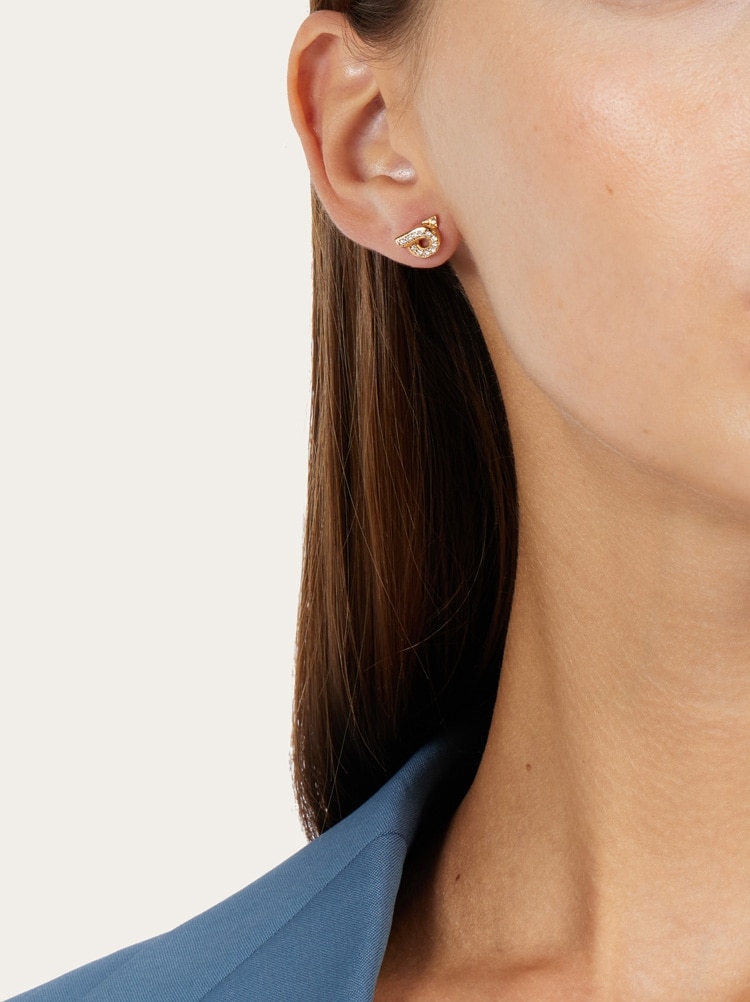 Gancini earrings with rhinestones - size 10 Gallery image 4