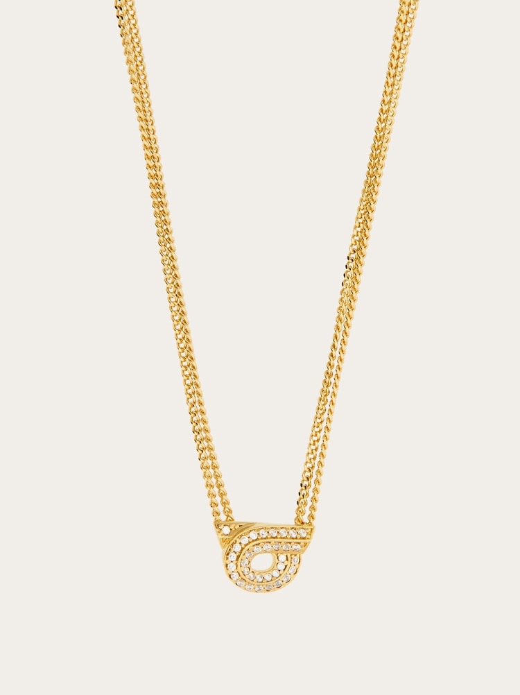 Gancini necklace with pendant and crystals Gallery image 2