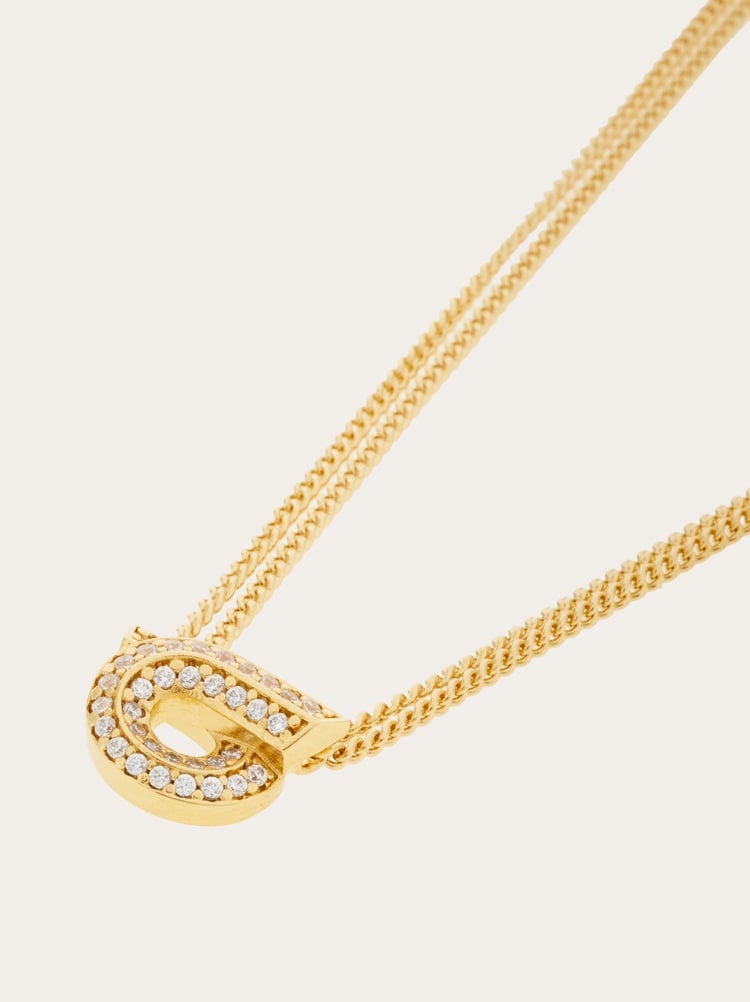 Gancini necklace with pendant and crystals Gallery image 4