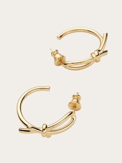 【送料&関税込】Ferragamo Hoop Earrings With Knot Ferragamo Hoop Earrings With Knot | italist