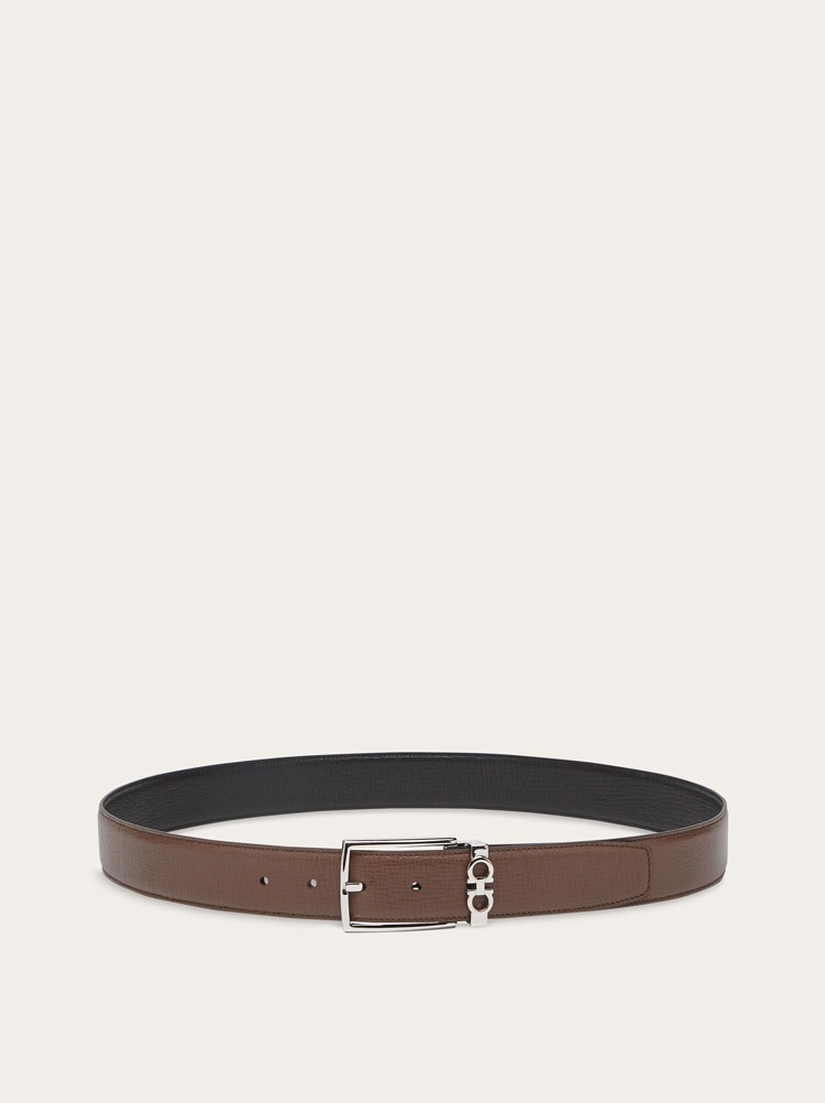 Reversible and adjustable Gancini belt Gallery image 3