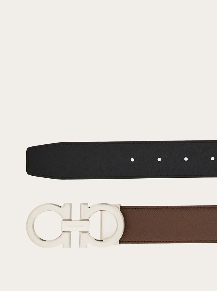 Reversible and adjustable Gancini belt Gallery image 2